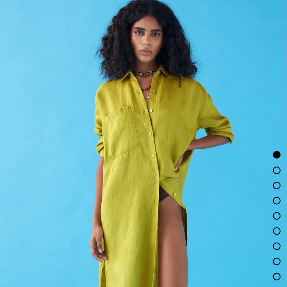 NTW ZARA OVERSIZED LONG LINEN SHIRT